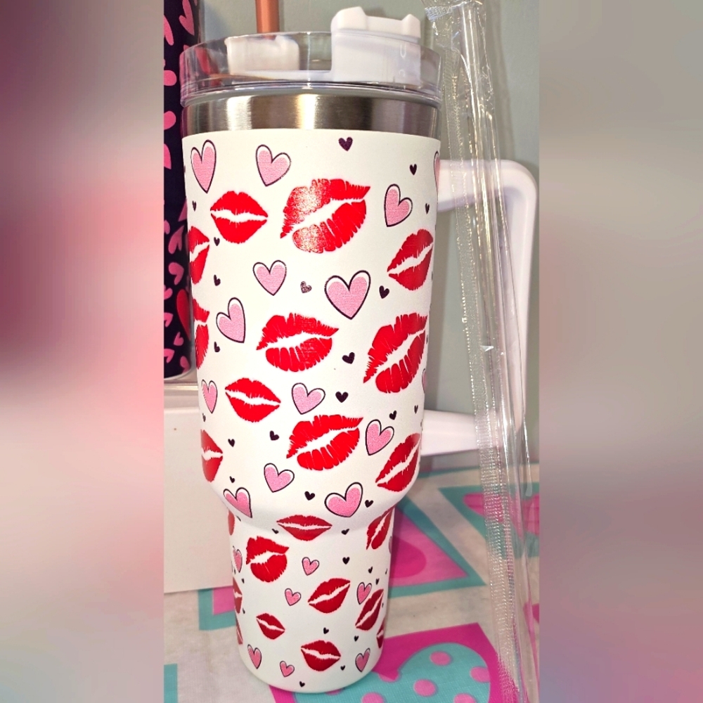 Lip Print Travel Tumbler